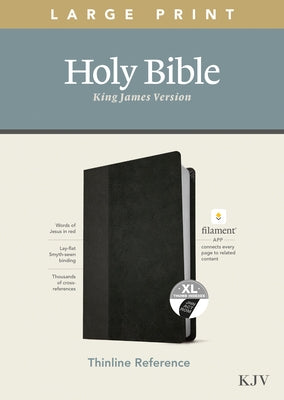 KJV Large Print Thinline Reference Bible, Filament Enabled Edition (Red Letter, Leatherlike, Black/Onyx, Indexed) by Tyndale