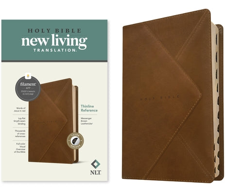 NLT Thinline Reference Bible, Filament Enabled Edition (Red Letter, Leatherlike, Messenger Brown, Indexed) by Tyndale