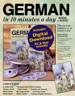 German in 10 Minutes a Day Book + Audio: Language Course for Beginning and Advanced Study. Includes Workbook, Flash Cards, Sticky Labels, Menu Guide, by Kershul, Kristine K.