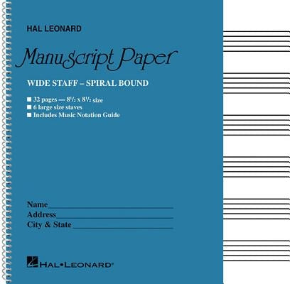 Wide Staff Wirebound Manuscript Paper (Aqua Cover) by Hal Leonard Corp