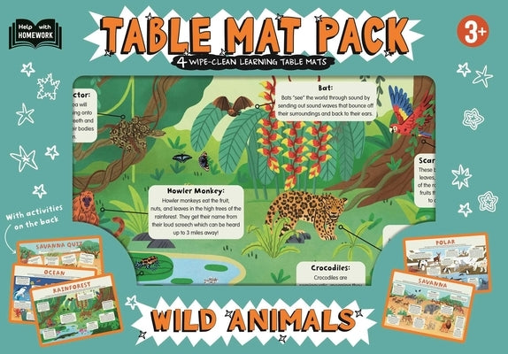 First Time Learning Wild Animals Table Mat Pack: For Ages 3 & Up by Igloobooks