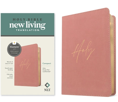 NLT Compact Bible, Filament Enabled (Leatherlike, Holy Dusty Pink, Red Letter) by Tyndale