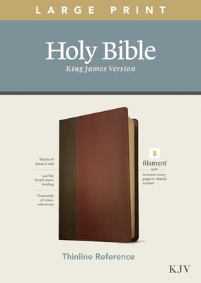 KJV Large Print Thinline Reference Bible, Filament Enabled Edition (Red Letter, Leatherlike, Brown/Mahogany) by Tyndale