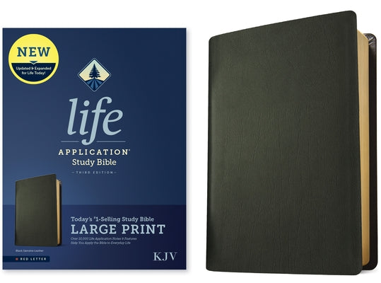 KJV Life Application Study Bible, Third Edition, Large Print (Genuine Leather, Black, Red Letter) by Tyndale