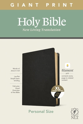 NLT Personal Size Giant Print Bible, Filament Enabled Edition (Red Letter, Genuine Leather, Black, Indexed) by Tyndale