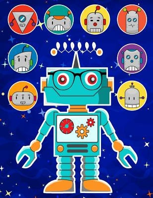 Robots Sticker Album 2 For Boys: 100 Plus Pages For PERMANENT Sticker Collection, Activity Book For Boys - 8.5 by 11 by Scales, Maz