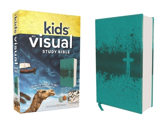 Niv, Kids' Visual Study Bible, Leathersoft, Teal, Full Color Interior: Explore the Story of the Bible---People, Places, and History by Zondervan