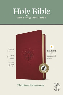 NLT Thinline Reference Bible, Filament Enabled Edition (Red Letter, Leatherlike, Berry, Indexed) by Tyndale