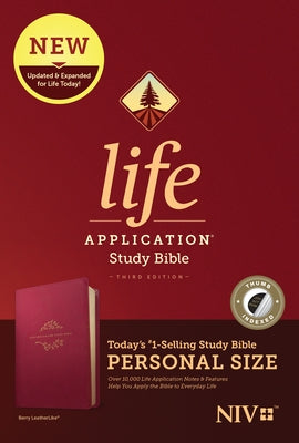 NIV Life Application Study Bible, Third Edition, Personal Size (Leatherlike, Berry, Indexed) by Tyndale