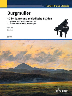 12 Brilliant and Melodious Studies, Op. 105 by Burgmuller, Frederic