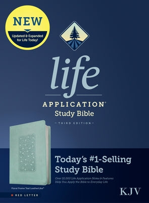 KJV Life Application Study Bible, Third Edition (Red Letter, Leatherlike, Floral Frame Teal) by Tyndale