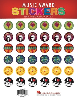 Music Award Stickers: Pack of 96 Stickers by Hal Leonard Corp