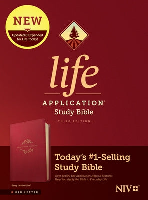 NIV Life Application Study Bible, Third Edition (Red Letter, Leatherlike, Berry) by Tyndale