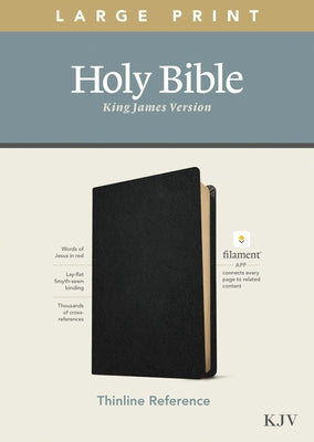 KJV Large Print Thinline Reference Bible, Filament Enabled Edition (Red Letter, Genuine Leather, Black) by Tyndale