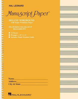 Deluxe Wirebound Super Premium Manuscript Paper (Gold Cover) by Hal Leonard Corp