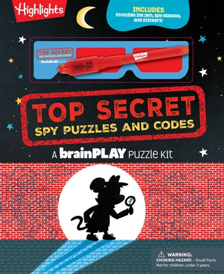 Brainplay Top Secret Spy Puzzles and Codes: Secret Codes and Puzzles with Invisible UV Light Pen and Red-Reveal Glasses by Highlights