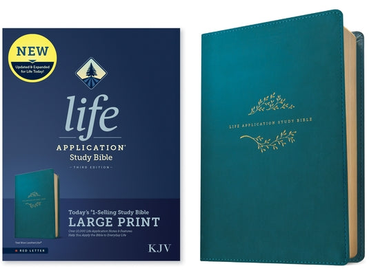 KJV Life Application Study Bible, Third Edition, Large Print (Red Letter, Leatherlike, Teal Blue) by Tyndale