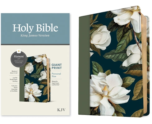 KJV Personal Size Giant Print Bible, Filament Enabled (Leatherlike, Magnolia Sage Green, Red Letter) by Tyndale