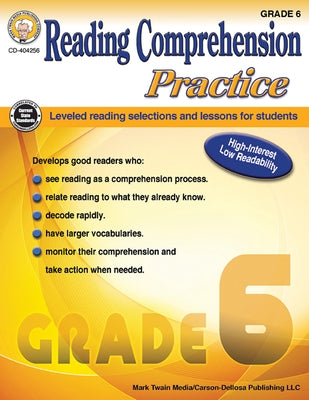 Reading Comprehension Practice, Grade 6 by Sitter, Janet P.