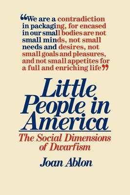 Little People in America by Ablon, Joan