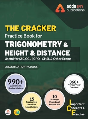 The Cracker Practice Book for Trigonometry and Height & Distance (In English Printed Edition) by Adda247