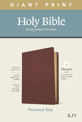 KJV Personal Size Giant Print Bible, Filament Enabled Edition (Genuine Leather, Burgundy) by Tyndale