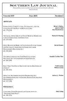 Southern Law Journal, Vol. XXV, No. 2, Fall 2015 by Salsb