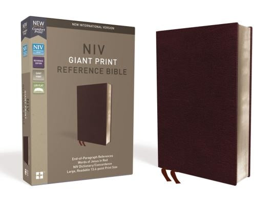 NIV, Reference Bible, Giant Print, Bonded Leather, Burgundy, Red Letter Edition, Comfort Print by Zondervan