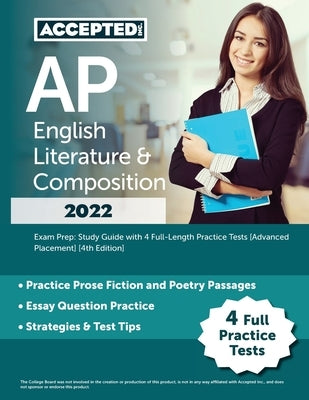 AP English Literature & Composition 2022 Exam Prep: Study Guide with 4 Full-Length Practice Tests [Advanced Placement] [4th Edition] by Cox