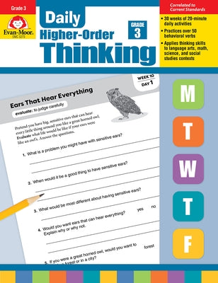 Daily Higher-Order Thinking, Grade 3 Teacher Edition by Evan-Moor Corporation