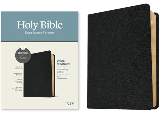 KJV Wide Margin Bible, Filament Enabled Edition (Red Letter, Genuine Leather, Black) by Tyndale