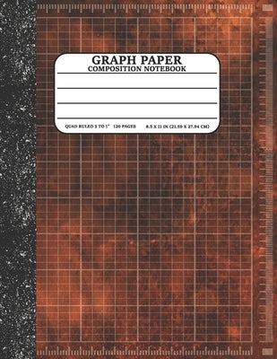 Graph Paper Composition Notebook: Math and Science Lover Graph Paper Cover Watercolor Orange (Quad Ruled 5 squares per inch, 120 pages) Birthday Gifts by Publication, Bottota