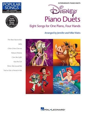 Disney Piano Duets: Hal Leonard Student Piano Library Popular Songs Series Intermediate 1 Piano, 4 Hands by Watts, Mike