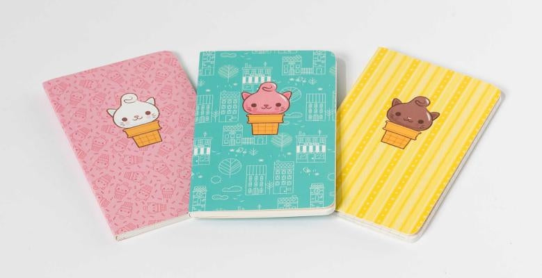 Kitty Cones Pocket Notebook Collection (Set of 3) by Cosentino, Ralph