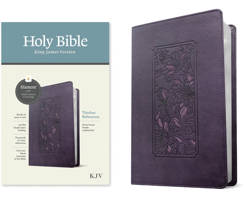 KJV Thinline Reference Bible, Filament Enabled Edition (Red Letter, Leatherlike, Floral Frame Purple) by Tyndale