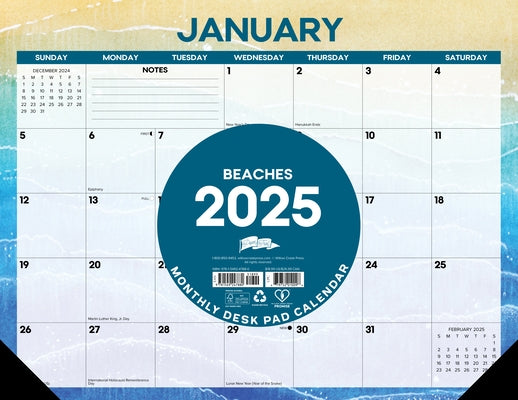 Beaches 2025 22 X 17 Deskpad by Willow Creek Press