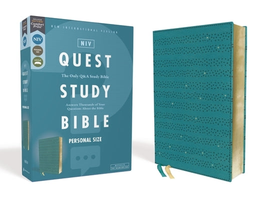 Niv, Quest Study Bible, Personal Size, Leathersoft, Teal, Comfort Print: The Only Q and A Study Bible by Christianity Today Intl