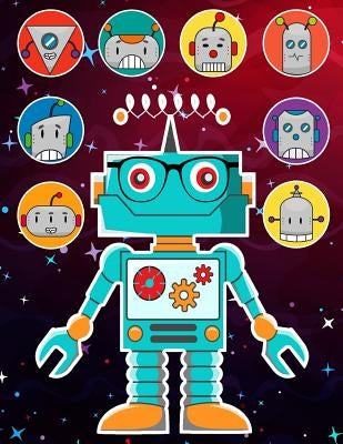 Robots Sticker Album 2 For Boys: 100 Plus Pages For PERMANENT Sticker Collection, Activity Book For Boys - 8.5 by 11 by Scales, Maz