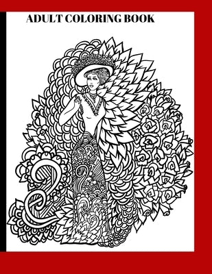 Adult coloring book: Beautiful Women and pattern with flowers by Papeterie, Miyou