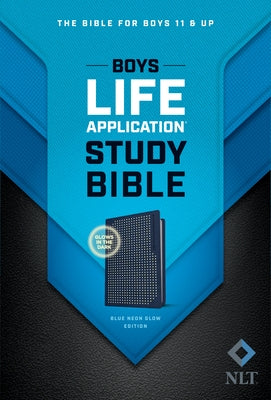 NLT Boys Life Application Study Bible, Tutone (Leatherlike, Blue/Neon/Glow) by Tyndale