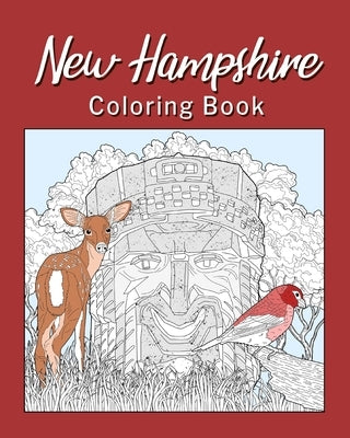 New Hampshire Coloring Book: Painting on USA States Landmarks and Iconic, Gifts for Tourist by Paperland