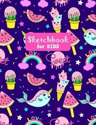 Sketchbook for Kids: Cute Unicorn Large Sketch Book for Drawing, Writing, Painting, Sketching, Doodling and Activity Book- Birthday and Chr by Design Press, Lilly