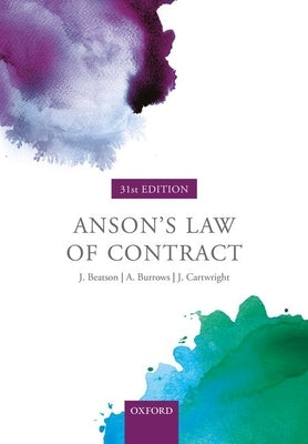 Anson's Law of Contract by Beatson Fba, Jack