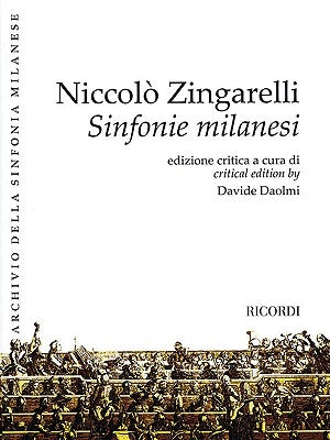 Sinfonie Milanesi: Archivio Della Sinfonia Milanese Critical Edition Full Score by Zingarelli, Niccolo