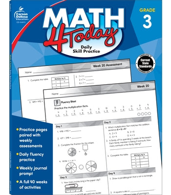 Math 4 Today, Grade 3 by Carson Dellosa Education