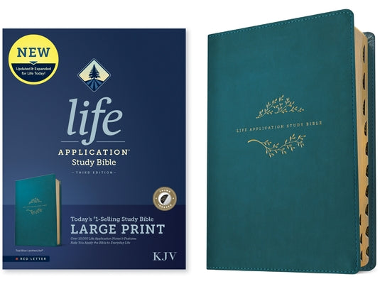 KJV Life Application Study Bible, Third Edition, Large Print (Red Letter, Leatherlike, Teal Blue, Indexed) by Tyndale