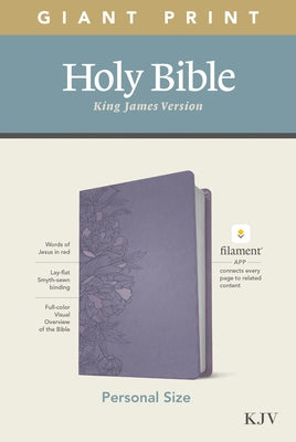 KJV Personal Size Giant Print Bible, Filament Enabled Edition (Leatherlike, Peony Lavender) by Tyndale