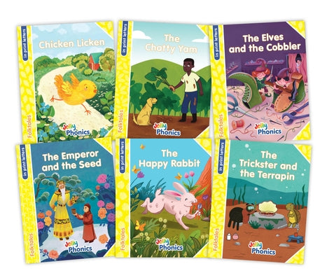 Jolly Phonics Folktales Yellow Readers (Level 2) Complete Set (1-6): In Print Letters (American English Edition) by Guille-Marrett, Emily