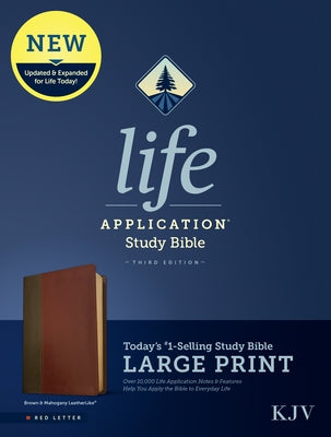 KJV Life Application Study Bible, Third Edition, Large Print (Red Letter, Leatherlike, Brown/Mahogany) by Tyndale