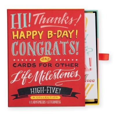 Ladyfingers Letterpress High Five Greeting Card Assortment by Galison